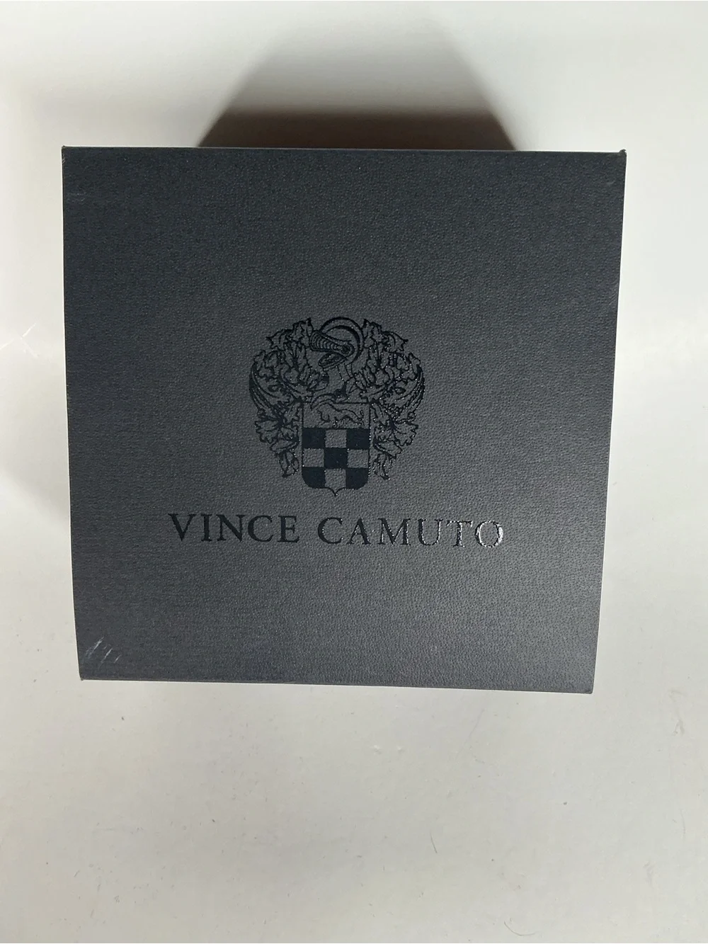 Vince Camuto Brown Leather Strap Watch with Gold Case and White Dial